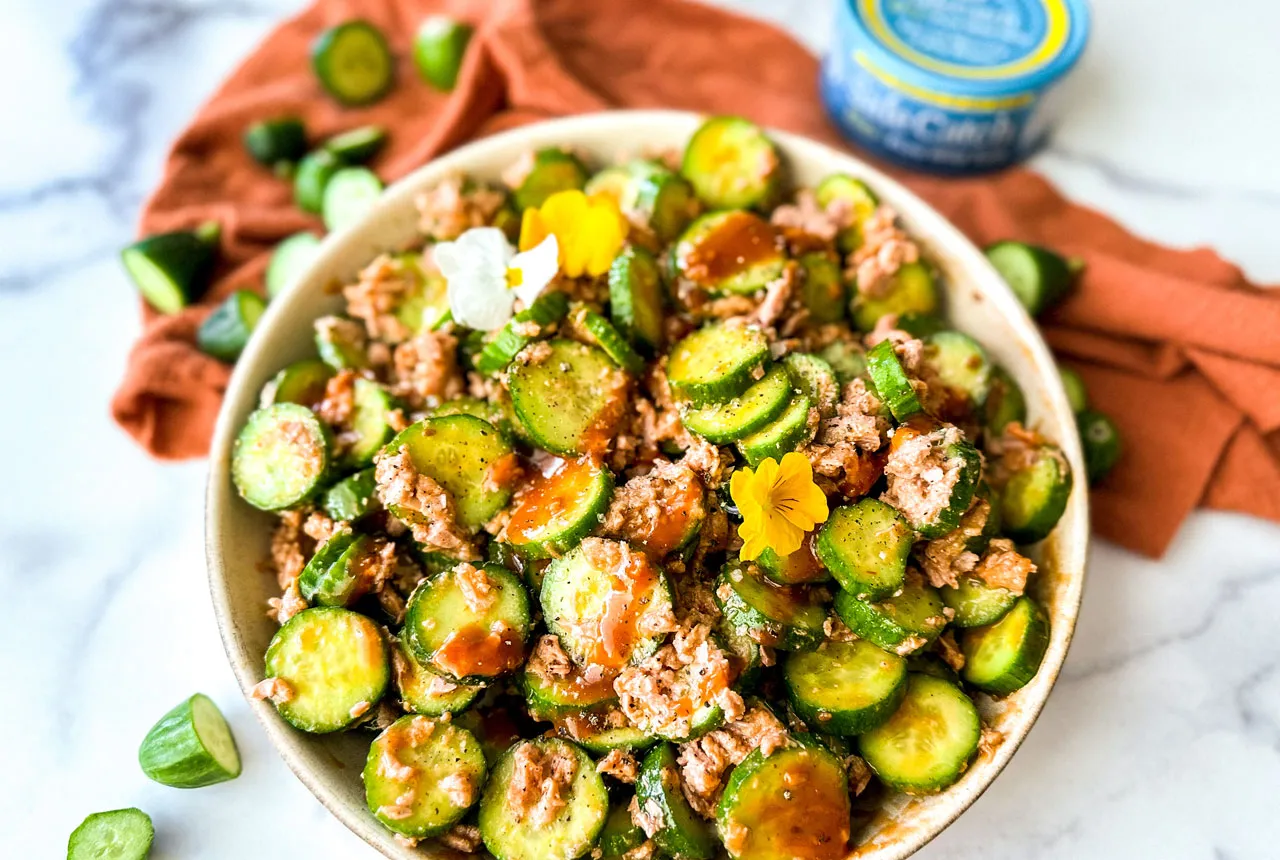 Korean BBQ Tuna Cucumber Salad